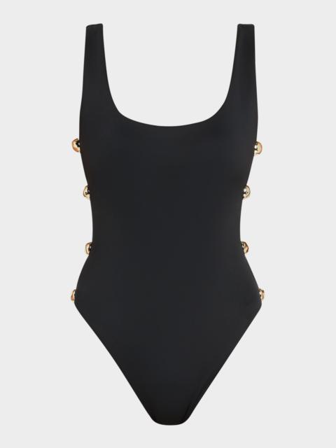 SIMKHAI Mona Studded One-Piece Swimsuit