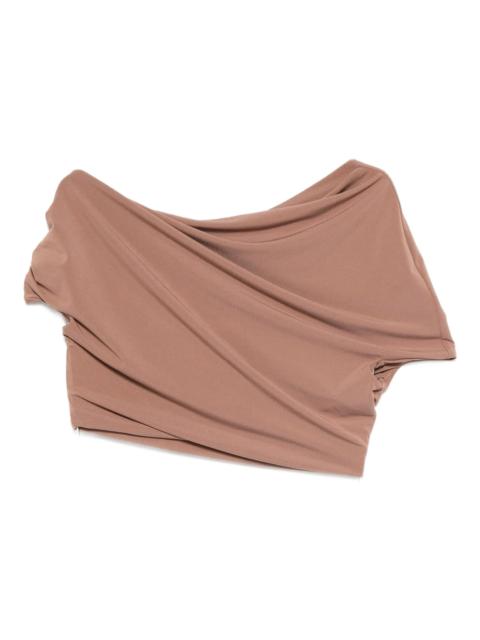 Paris Georgia Ida draped short-sleeve top