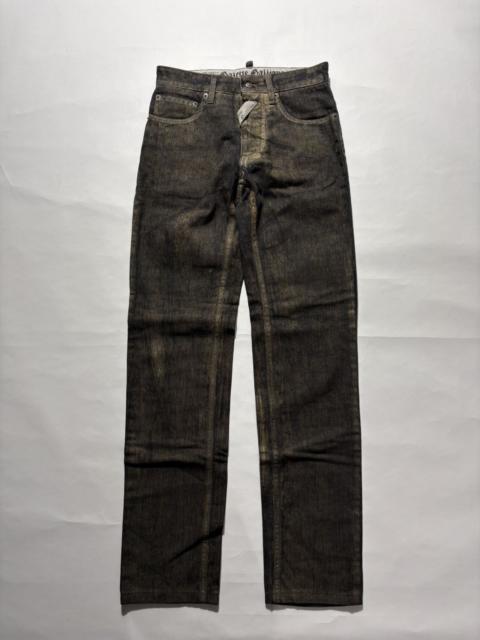 John Galliano JOHN GALLIANO DUST WAXED DENIM JEANS