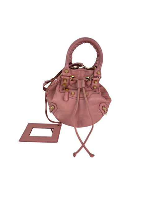 Balenciaga agneau Giant 12 Gold Hardware Mini Pompon Rose Pink Bucket Bag