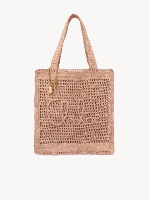 Chloé SUMMER BANANA TOTE BAG IN RAFFIA