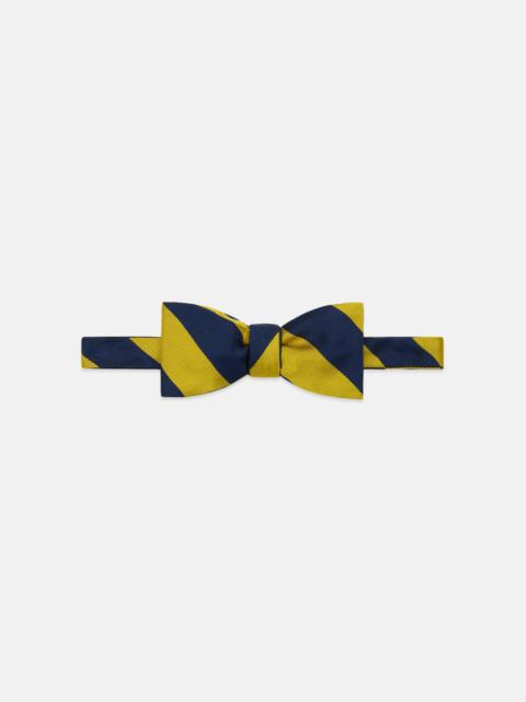 J. PRESS MADE-IN-USA NAVY & GOLD GUARD STRIPE SILK REPP BOW TIE