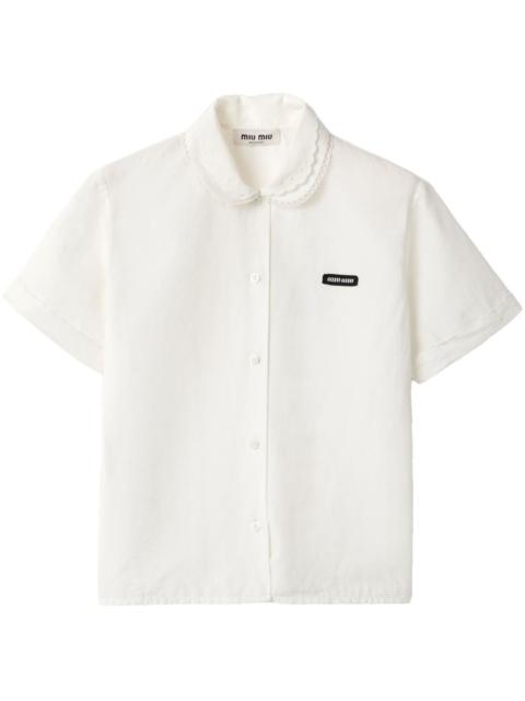 Miu Miu Miu Miu Women Logo Cotton Shirt