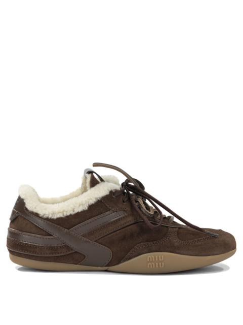 Miu Miu Miu Miu Gymnasium Low-top Sneakers Brown Women