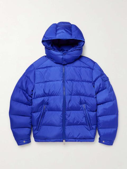 Maya Logo-Appliquéd Quilted Shell Hooded Down Jacket