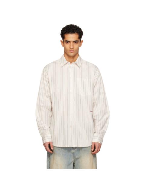 We11done White Striped Basic Shirt
