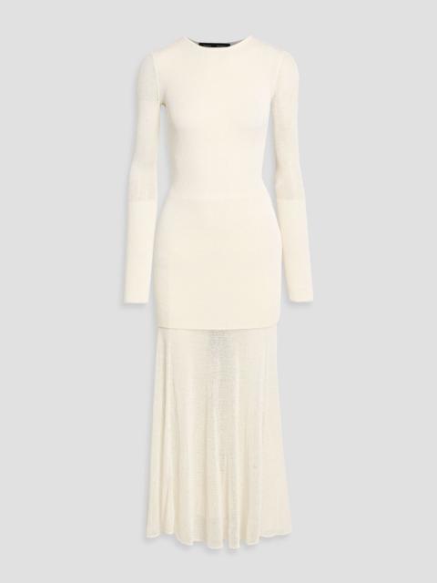 Proenza Schouler Anita layered bouclé and stretch-knit midi dress