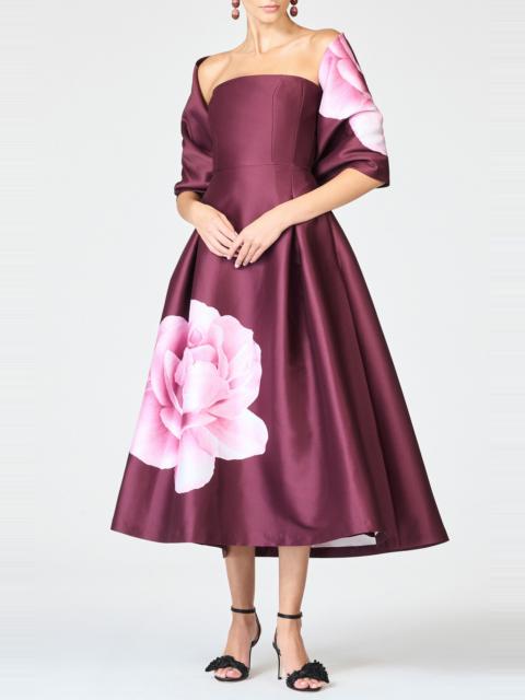 SACHIN & BABI Sachin & Babi Placed Floral Hug Shawl in Bordeaux Esperance at Nordstrom