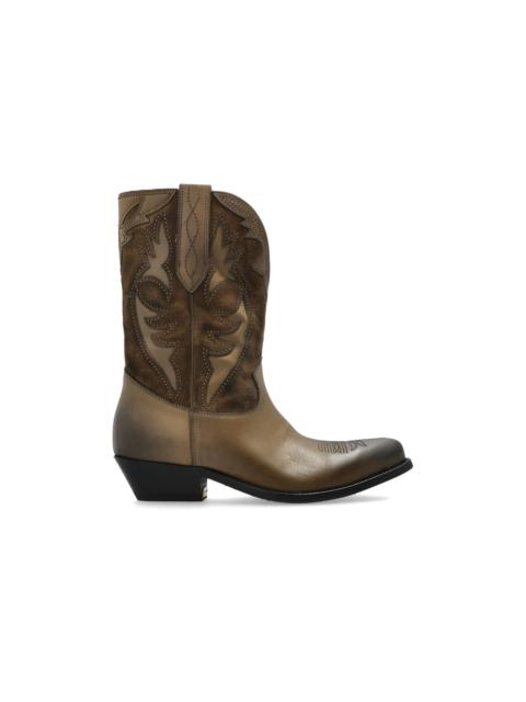 Golden Goose GOLDEN GOOSE Wish Star Brown Leather Cowboy Ankle Boots New