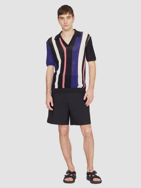 3.1 Phillip Lim Short Sleeve Stripe Pointelle Polo Shirt