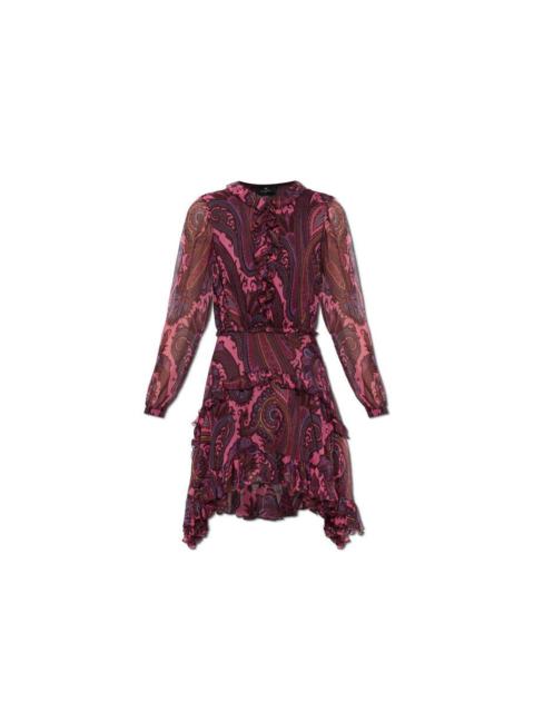 Etro ETRO Burgundy Silk Ruffle Dress New & Authentic (Women's siz