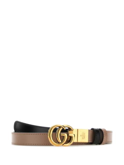GUCCI Gucci Women Cappuccino Leather Gg Marmont Reversible Belt