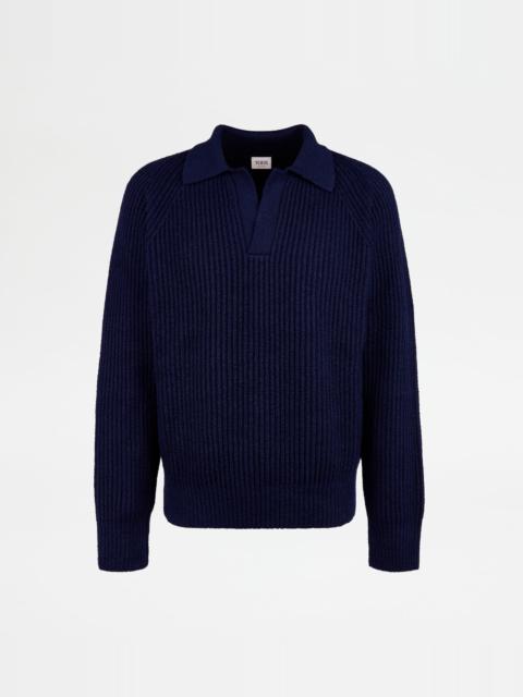 Tod's PULLOVER IN COTTON - BLUE