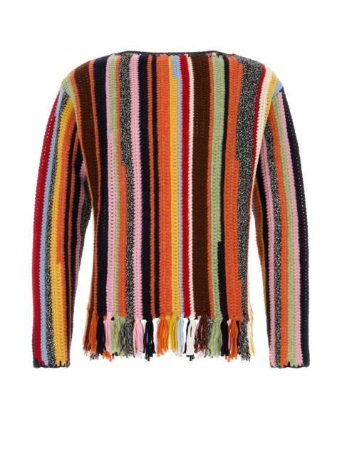 Prada Prada Men Multicolor Crochet Sweater