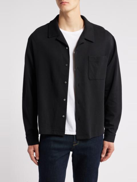 FRAME FRAME Long Sleeve Duo Fold Relaxed Shirt in Black at Nordstrom