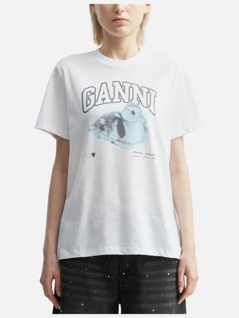 GANNI BASIC JERSEY DUCKIE RELAXED T-SHIRT