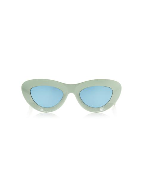 Bottega Veneta Avant Garde Cat-Eye Acetate Sunglasses green