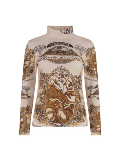 Rhude printed long-sleeved top