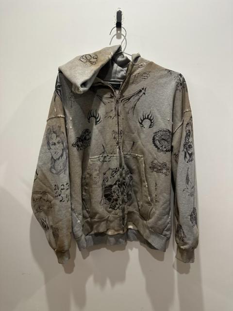 BALENCIAGA Balenciaga Graffiti Print Sweater Gray
