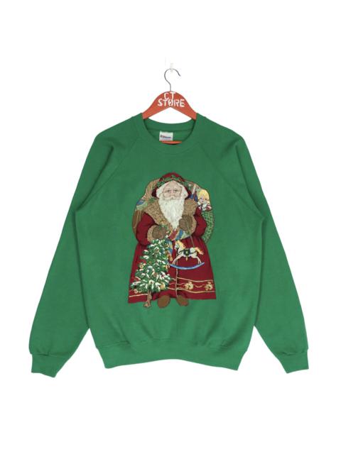 Other Designers Vintage - Vintage 90s Christmas Santa Sweatshirt Big Logo