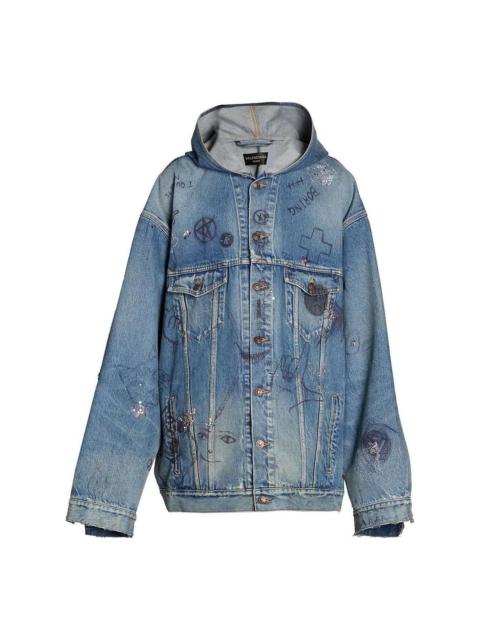 BALENCIAGA Balenciaga Oversized Hooded Jacket 'Blue' 719315TNW56-4268