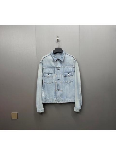 Dior Dior washed distressed embroidered logo court denim jacket