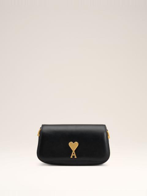 AMI Paris BLACK LEATHER SHOULDER BAG PARIS PARIS BAG