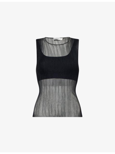 SIMKHAI Sim Oakley Ribbed Woven Tank Top