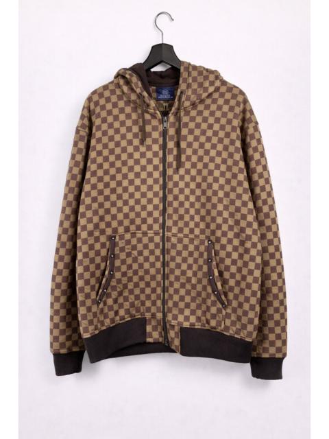 Other Designers Imperious Checkered Zip Hoodie | Brown & Tan Pattern