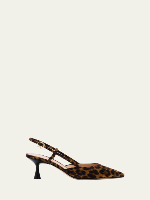 Gianvito Rossi Ascent Calfskin Slingback Pumps