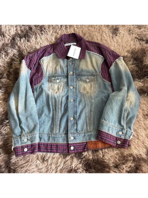 Acne Studios Acne Studios FW23 Denim Plaid Layered Jacket