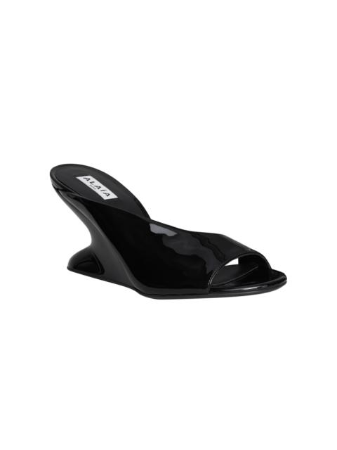 Alaïa Patent Leather Wedge Mules black