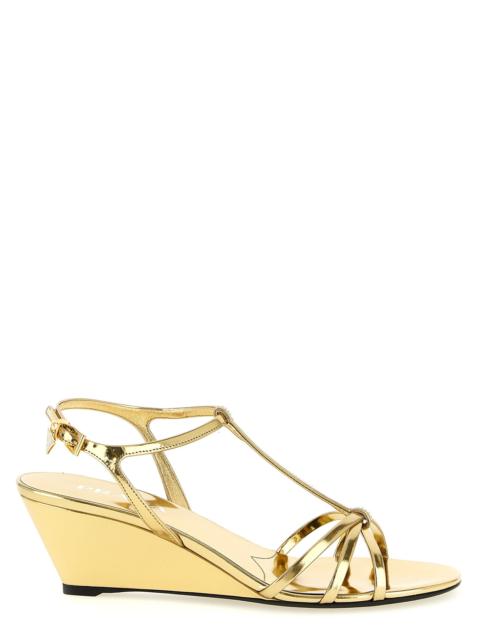 Prada Prada Women Laminated Leather Sandals