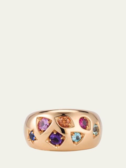 Pomellato Iconica Dome Ring with Fancy Set Colored Stones