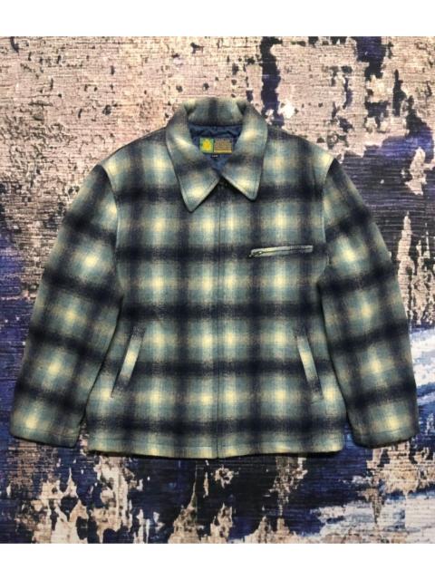 Other Designers Japanese Brand - Vintage Shadows Plaid Wool Flannel Zipper Jacket