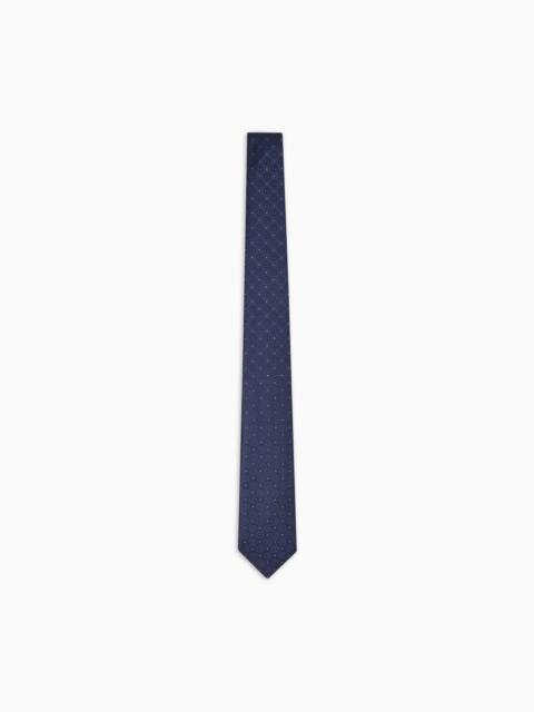 GIORGIO ARMANI SILK TIE WITH JACQUARD MONOGRAM