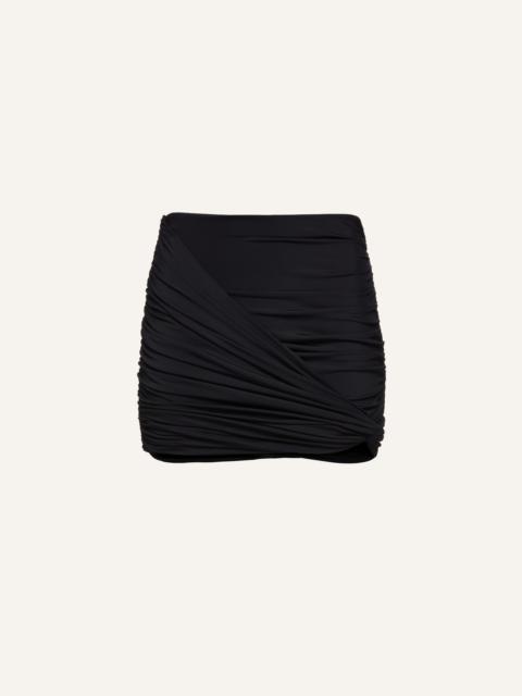 MAGDA BUTRYM Draped mini swim skirt in black
