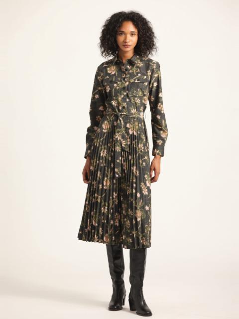 DEREK LAM 10 CROSBY KENZA PLEATED MIDI DRESS