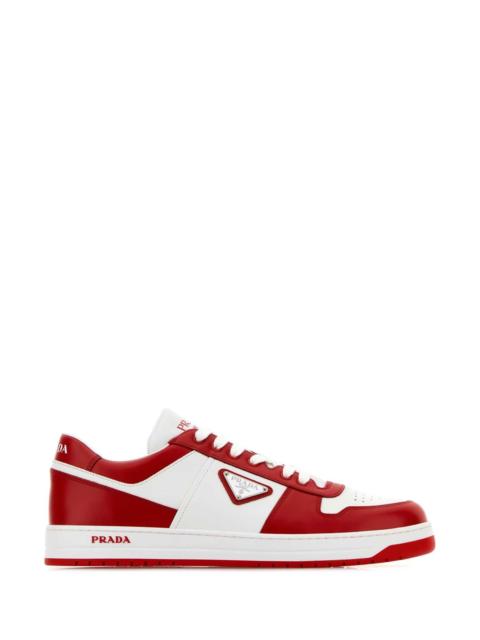 Prada Prada Men Two-Tone Leather Downtown Sneakers