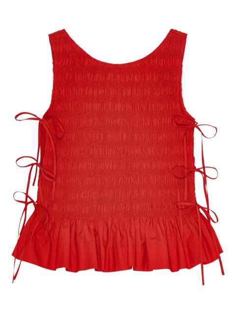 GANNI chambray seersucker top