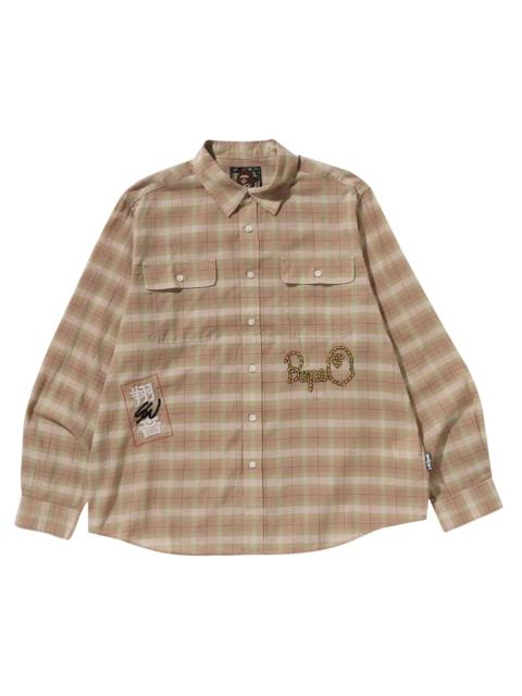 BAPE x Sean Wotherspoon Embroidery Check Shirt 'Beige'