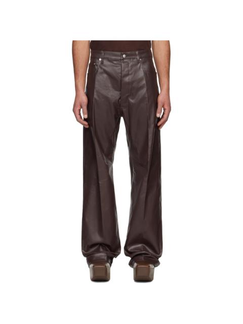 Rick Owens Brown Hollywood Coated Geth Jeans
