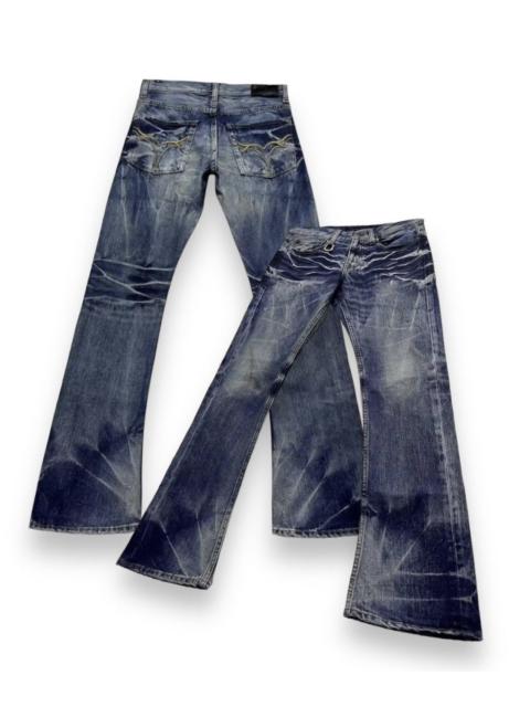 Other Designers SICK🔥90’s JACKROSE Tribal Embroidery Punk Whiskered Flare💥