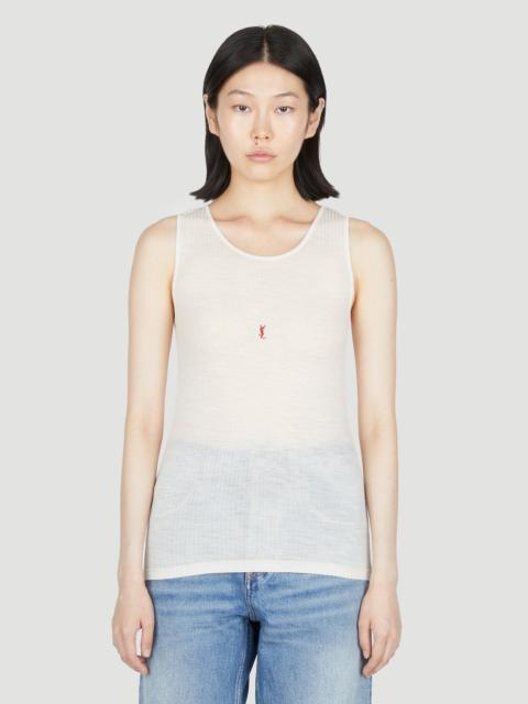 SAINT LAURENT Saint Laurent Women Logo Embroidery Wool Tank Top