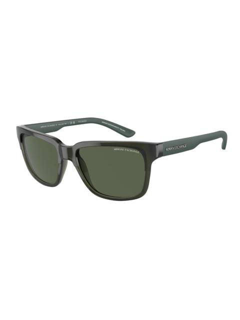 Other Designers Armani Exchange Polarized Dark Green Sport Men's Sunglasses AX4026S 83419A 56