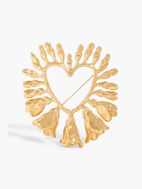 Oscar de la Renta Gold-tone brooch