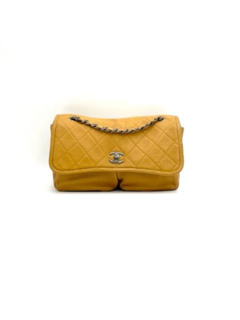 Chanel No.14 Mustard Quilted Nubuck Flap Chain Bag