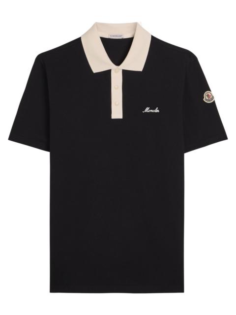 Moncler Moncler Logo-embroidered Piqué Cotton Polo Shirt