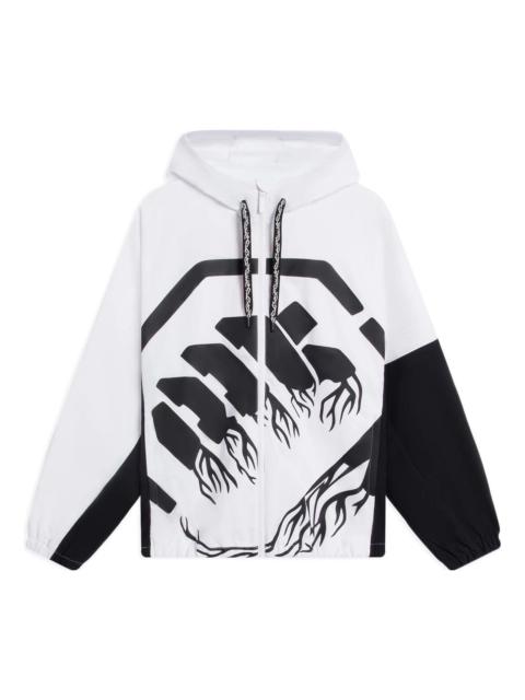 Li-Ning Li-Ning BadFive Big Logo Full Zip Hooded Jacket 'White Black' AFDS569-6