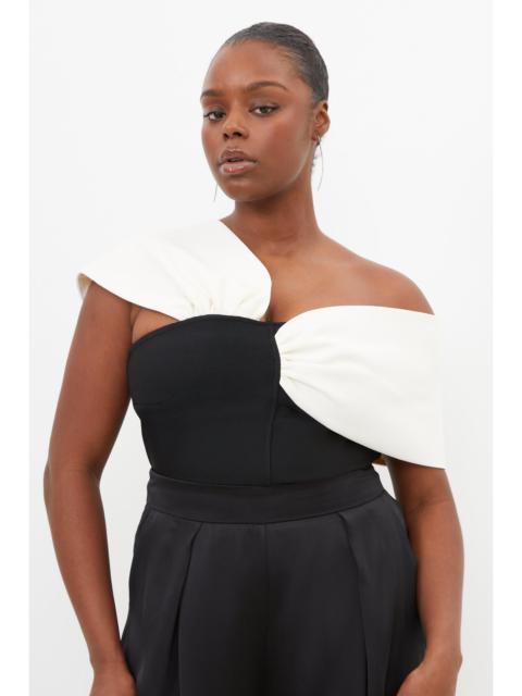 KAREN MILLEN Plus Size Figure Form Bandage Knit Asymmetric Strap Top